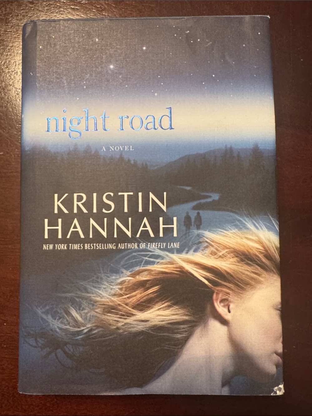 Night Road by Kristin Hannah - Hardcover Novel in Blue Gradient Cover